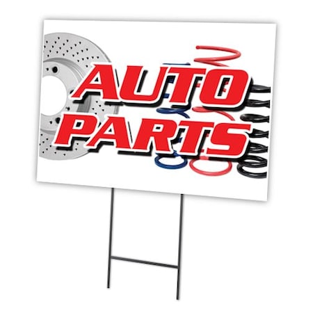 Auto Parts Yard Sign & Stake Outdoor Plastic Coroplast Window